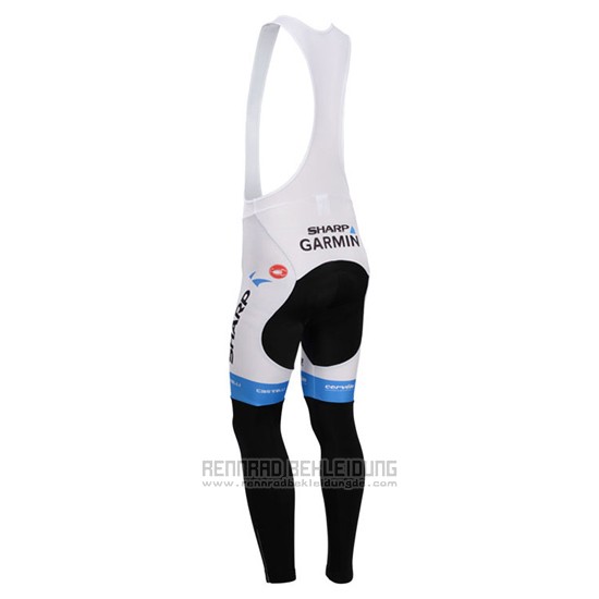 2014 Fahrradbekleidung Garmin Sharp Hellblau und Wei Trikot Langarm und Tragerhose